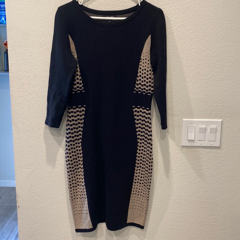 Black and brown winter dress